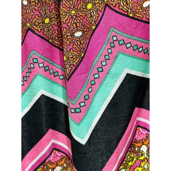 Win Win Top Womens Large Extra Large Sleeve Tunic‎ Pink Green Black White Lace - Picture 5 of 9